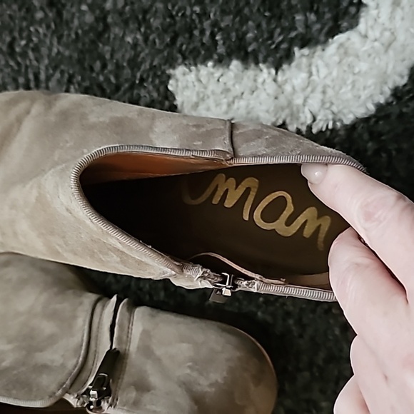 Sam Edelman sz 7.5 tan gray suede ankle boots - Picture 5 of 7